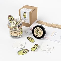 60 Positive Pickle Cards Jar, Affirmation Cards For