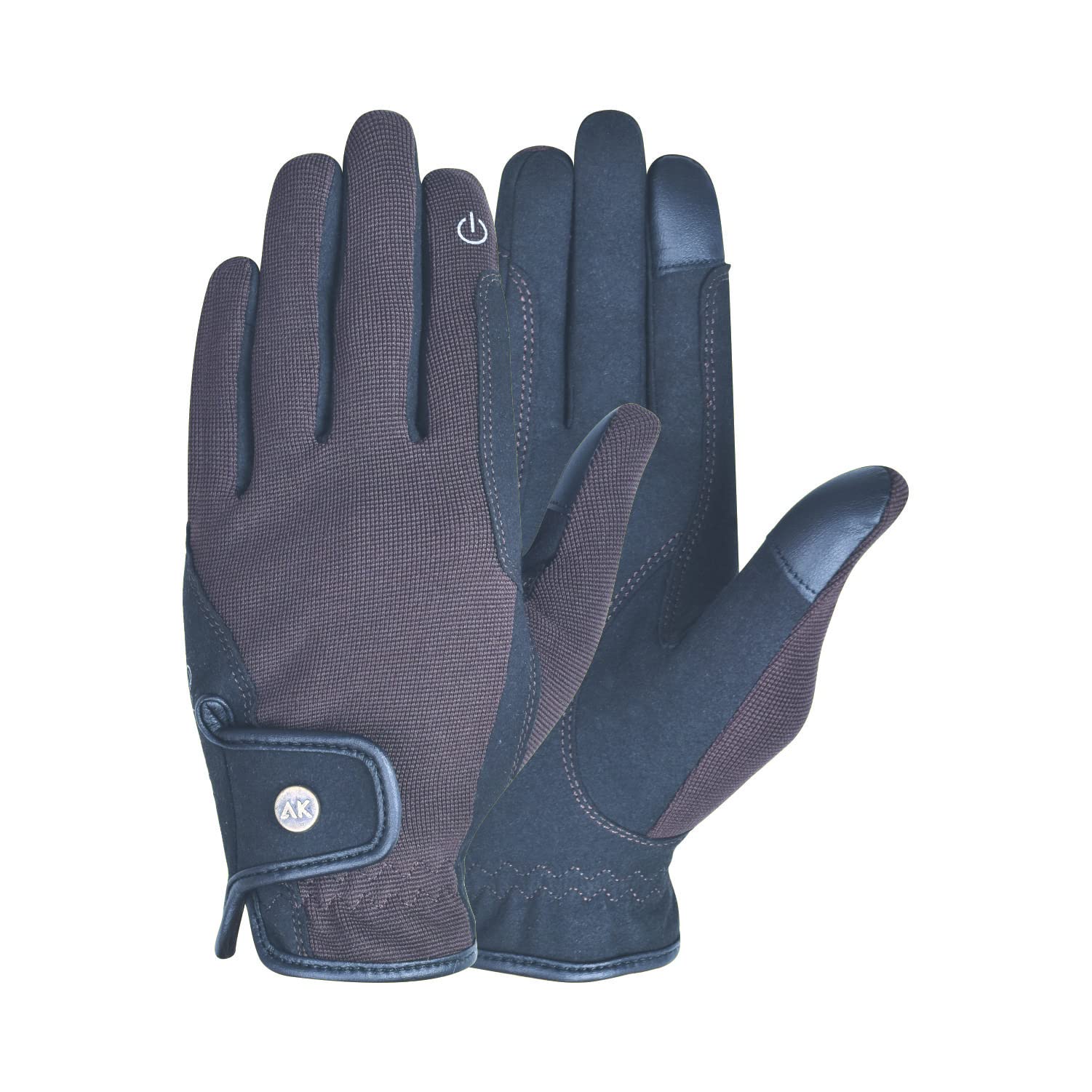 AK Fine Tech Micro Suede Riding & Multifunctional Horse Riding Gloves AKRS-8484 (XS, Brown)