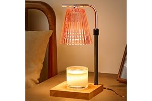 REIDEA Candle Warmer Lamp Timer, Dimmable Adjustable Height Wax Melt for Large 3 Wicks Scented Candles (Up to D-5.5 inches/H-6.6 inches), Safe and efficient, G2, Rose Gold