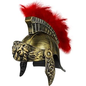 TQTYOY Roman Spartan Helmet Men Women, Gladiator Knight Soldier Helmet, Halloween Medieval Cosplay LARP Costume Accessories
