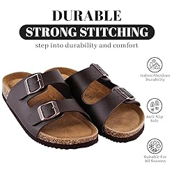 Unisex Cork Footbed Sandals with PU Leather