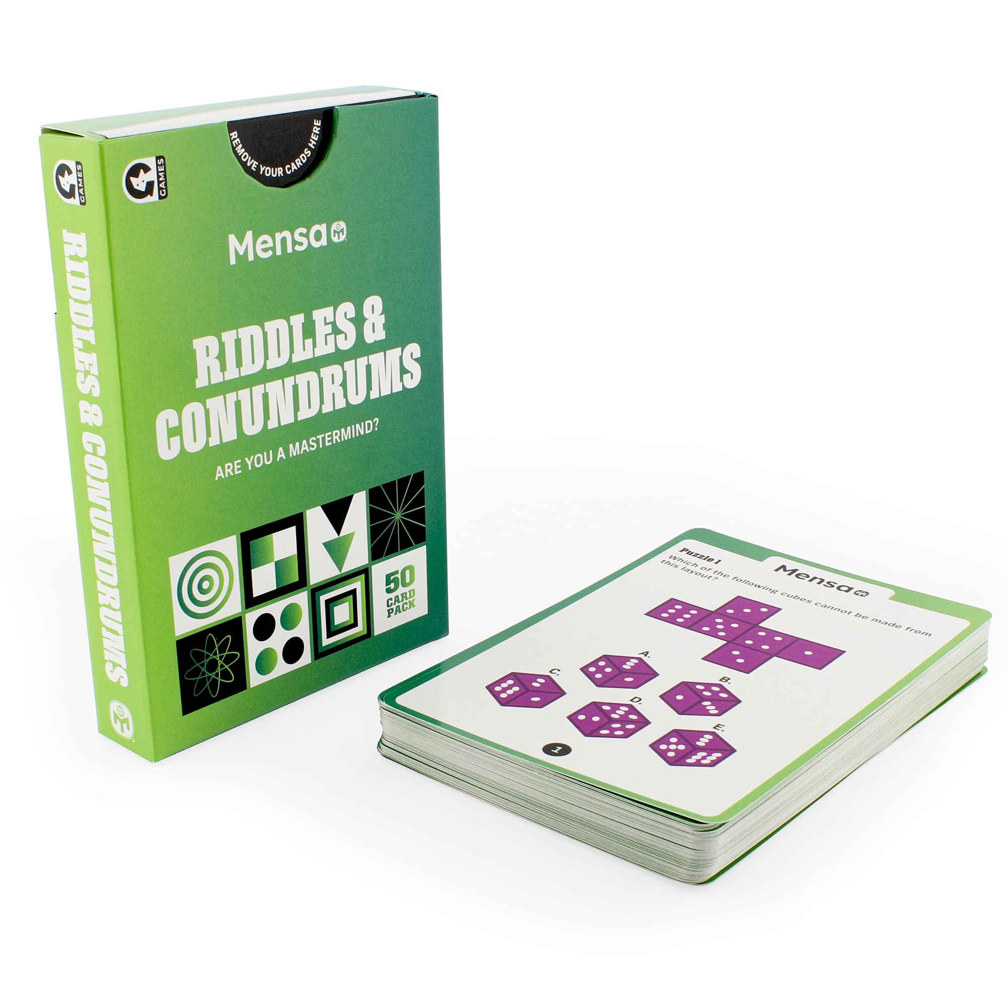 Ginger Fox Mensa Riddles & Conundrums Trivia Challenge Cards | Logic Puzzle Solving Brain Training Activity Cards for Ages 14+ Years | Put Your Problem Solving Skills To The Ultimate Test.