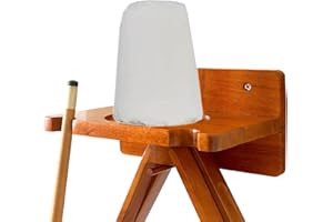 GACCO BILLIARDS Pool Cue Stick Claw Holder Hold 2 Billiard Cues, Cone Chalk Holder with Ball Rack Wall Mount, Pool Stick Holder Storage Accessories (Oak)