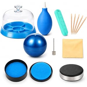 8 Pcs Watch Cleaning Kit includes Watch Cleaning Putty, Movement Cover, Waterproof Gasket Paste, Case Open Ball, Air Blower B