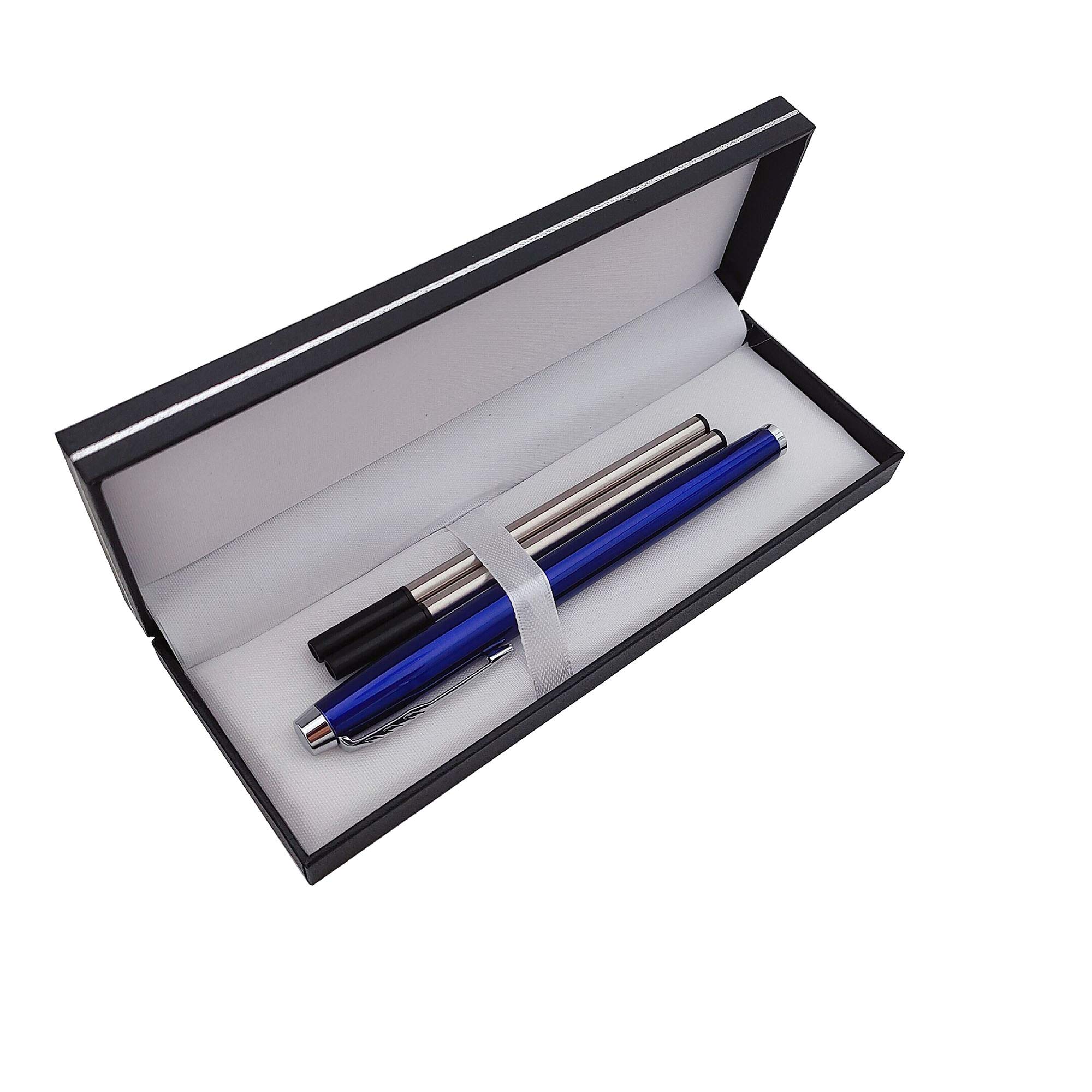 Accod Signature Pen Premium Metal Rollerball & Ballpoint Pen Creative Gift Pen with Two 0.5mm Black Replaceable Refills High-grade Pen Case Good Gift for Family Friends and Colleagues (Blue)