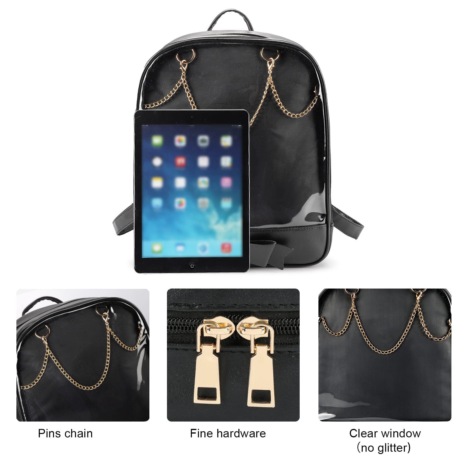 STEAMEDBUN Ita Bag Backpack Bowknot Kawaii Pin Display Backpack Bag with Insert