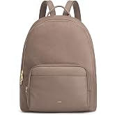 Kattee Leather Backpack for Women with Back Zipper Pocket, Khaki | Back zipper pocket for easy access to cards and essentials on the go.
