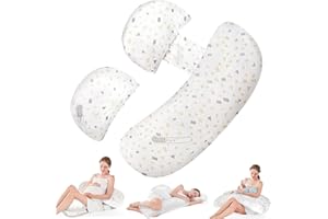Pregnancy Pillow for Sleeping, Portable Maternity Pillow for Side Sleeper, Soft Pregnancy Body Pillow, Support for Back, Hips