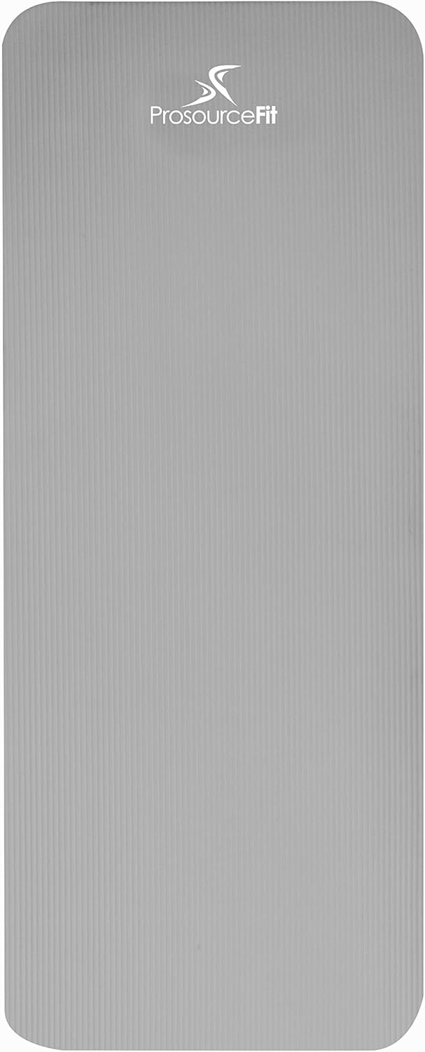 ProsourceFit Extra Thick Yoga and Pilates Mat ½ (13mm), 71-inch Long High Density Exercise Mat with Comfort Foam and Carrying Strap, Grey : Sports & Outdoors
