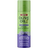 ORS Olive Oil Braidzone Braid Sheen Spray with Lavender, Acai &amp; Biotin for Hair &amp; Scalp Nourishment 10 Ounces