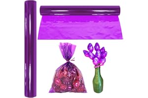 AnapoliZ Cellophane Wrap Roll Purple | 100’ Ft. Long X 16” in. Wide | 2.3 Mil Thick Translucent Purple | Gifts, Baskets, Trea