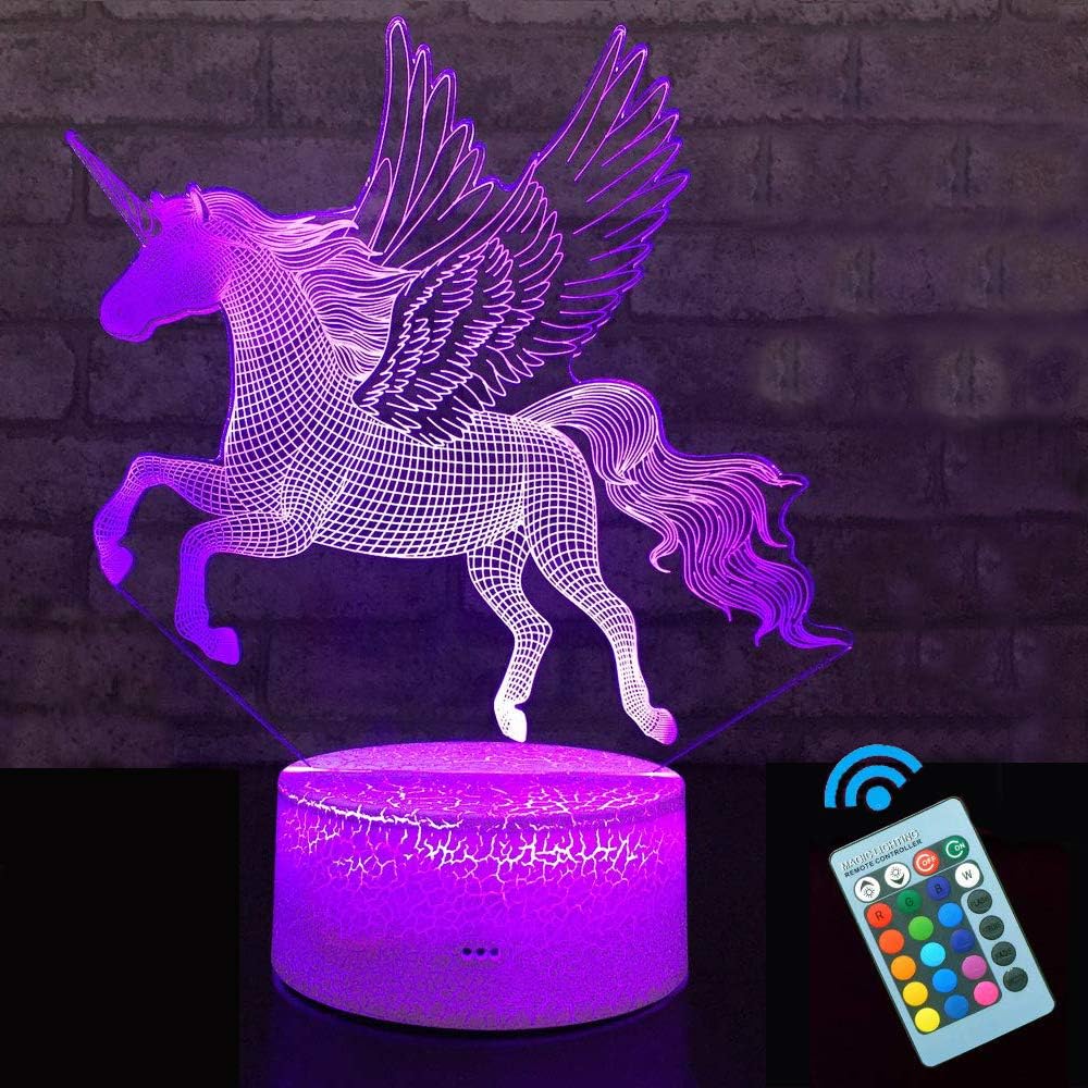CGN 3 pcs Night Light 3D lamp 7 Colors Changing Nightlight with Smart Touch & Remote Control 3D Night Light for Kids or as Gifts for Women Kids Girls Boys (4)