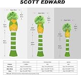 Scott Edward Knit Golf Club Covers Hybrids UT Green Yellow Argyle Long Neck view 4