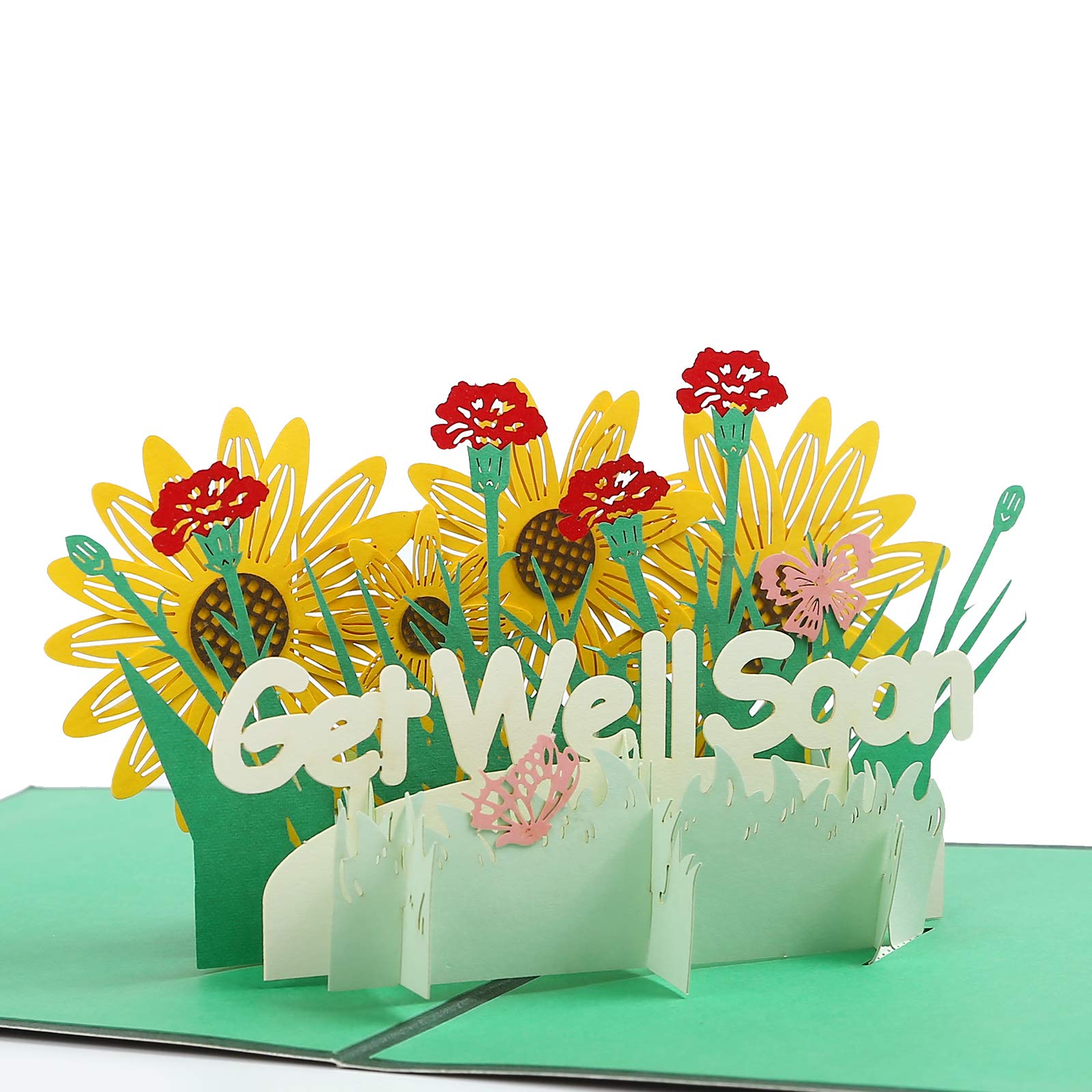 Kesote Get Well Soon Cards with Envelope 3D Pop Up Card for Patient Pop Up Sympathy Card Get Well Soon Gift for Women Kids Lover -10 x 6’’