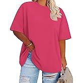 Plus Size Tops Casual Oversized Tshirts for Women Loose Fit Crew Neck Blouses Summer Basic Tees