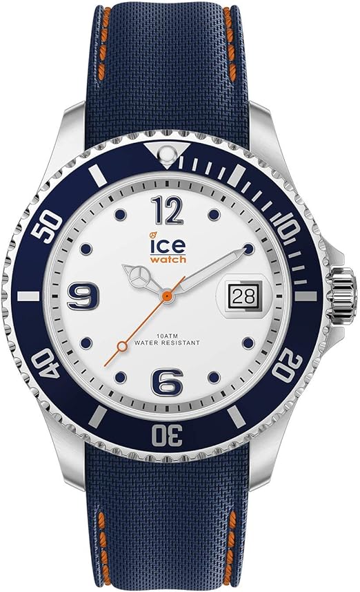 Amazon Com Ice Watch Ice Steel Large White Blue Rubber Strap Men S Watch Ice Watch Watches