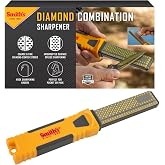 Smith's DCS4 4&rdquo; Diamond Combination Sharpener - Double Sided Stone - Outdoor Field Knife Sharpener - Fish Hook &amp; Pointed Tools Micro Sharpener - Lightweight, Compact, Handheld