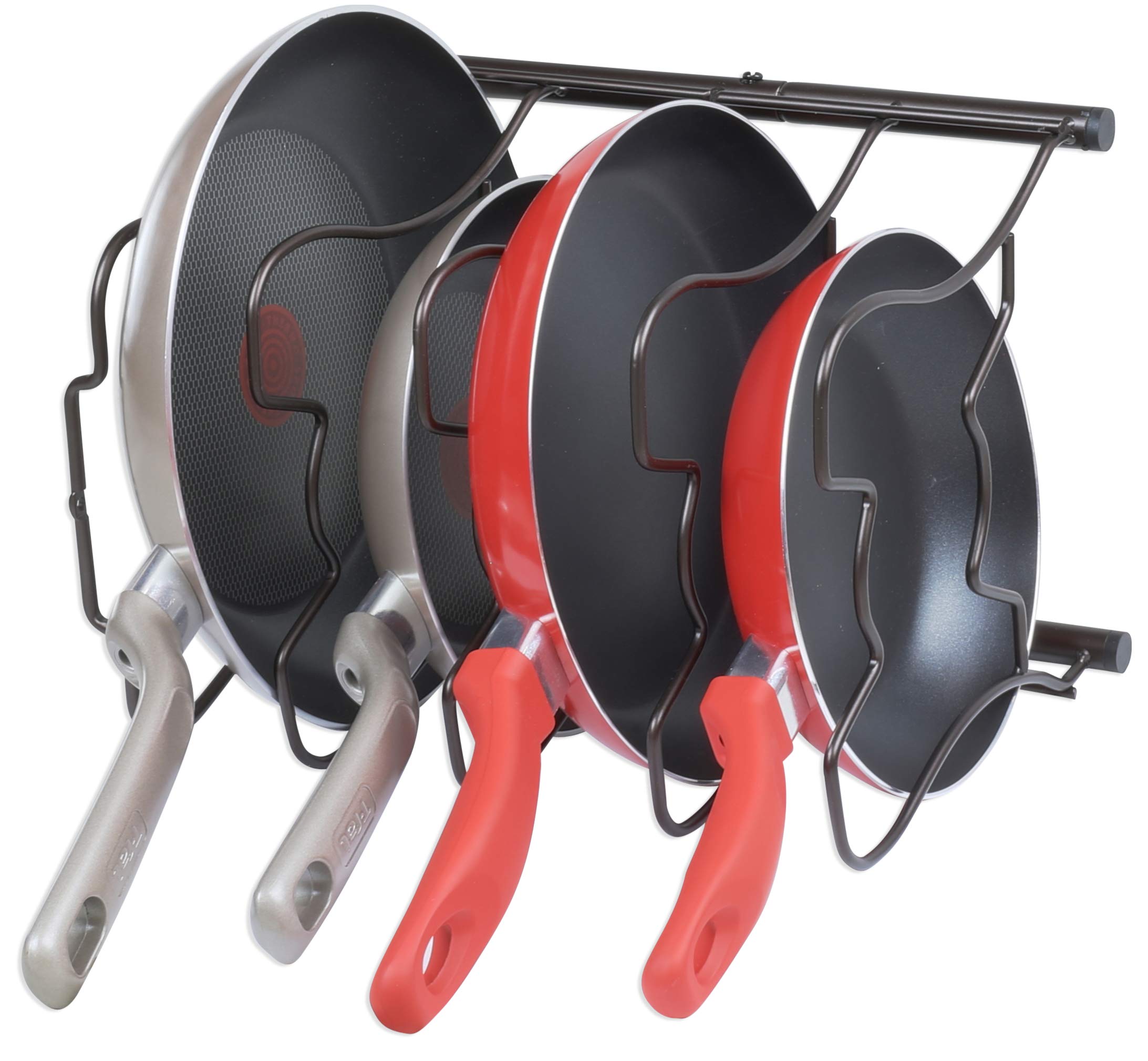 SimpleHouseware 4 Compartments Pan Organiser Rack, Bronze