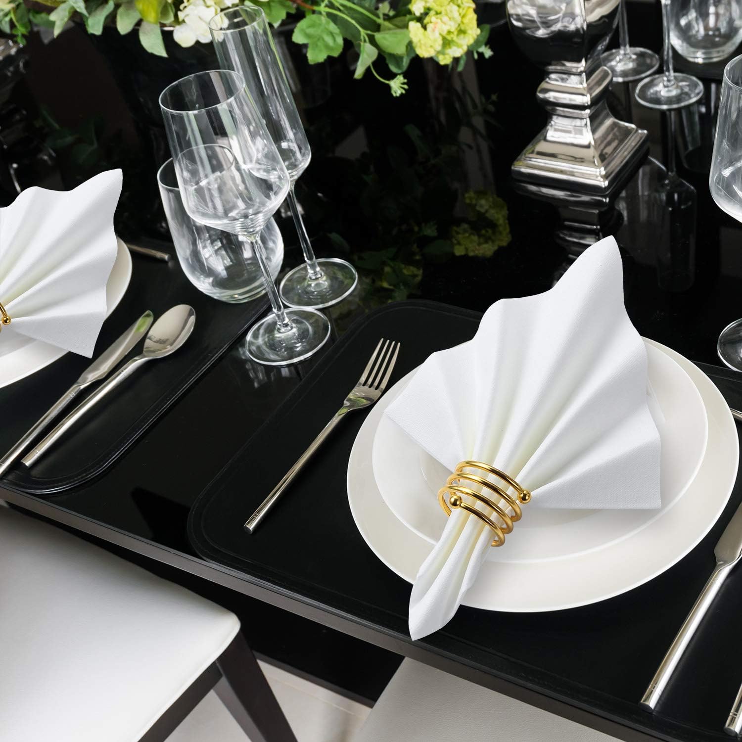 MORGIANA 50 PCS Linen Feel Disposable Paper Napkins 40 x 40 cm Disposable Airlaid Napkins Serviettes Perfect for Wedding Restaurant Party Birthday Dinner (White) - Image 4