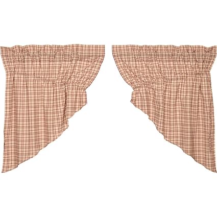 VHC Brands Tacoma Prairie Swag Lined Set of 2 36x36x18