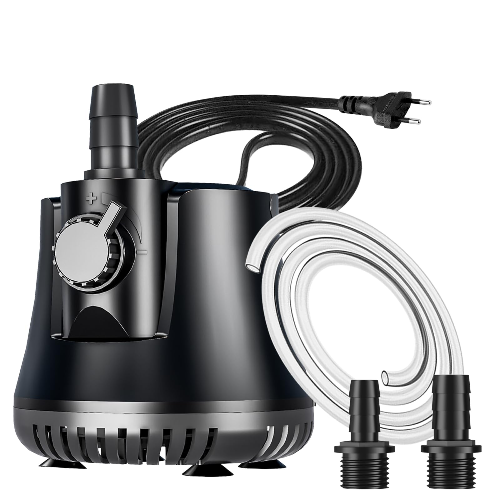 Aquarium Pumpe 15W 800L/H Tauchpumpe Ultra-Leise Mini Teichpumpe Springbrunnenpumpe mit Einstellbarem Schalter und 1.5m Kabel, 2 Düsen wasserpumpe für Teich, Aquarien, Hydrokultur, Brunnen