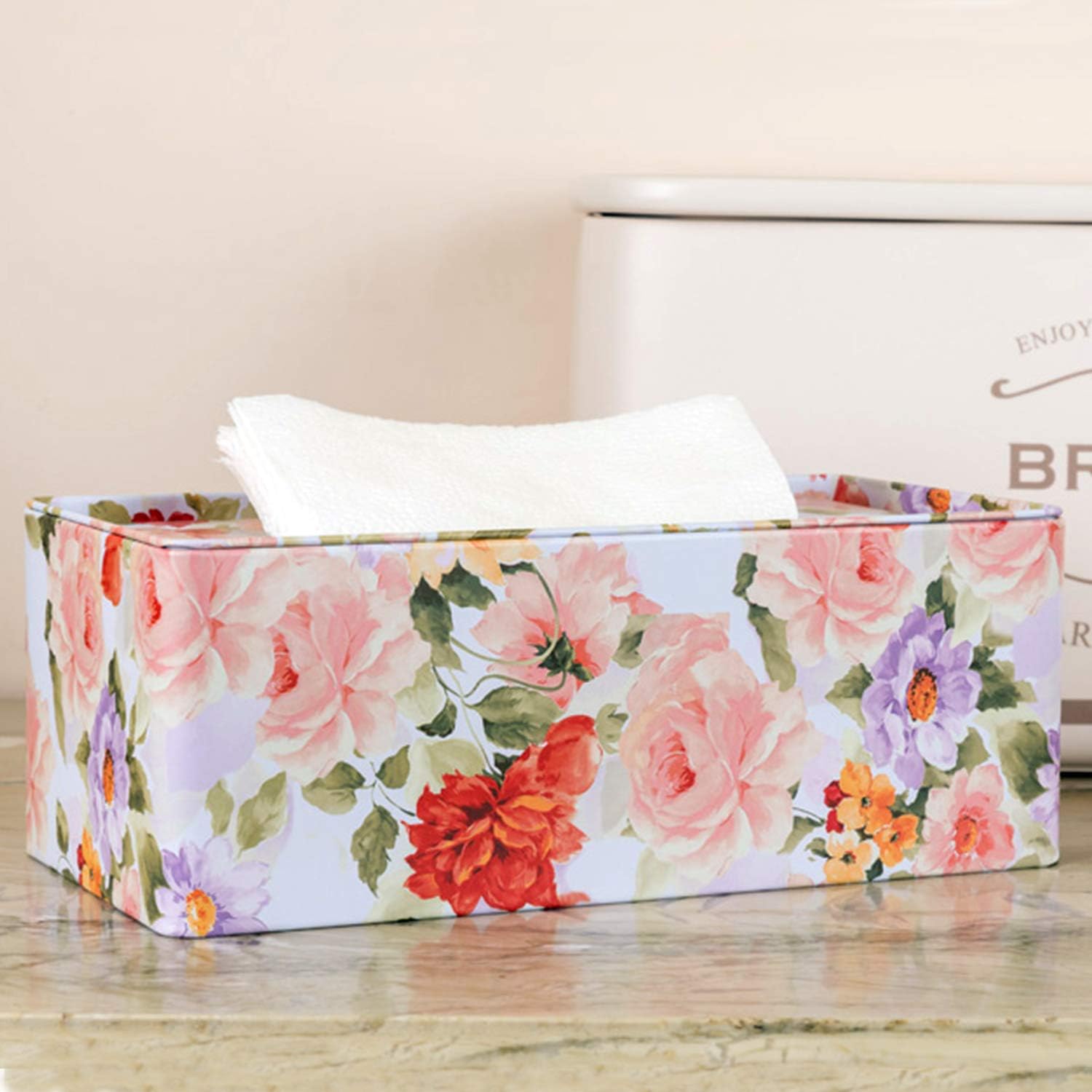 A Vintage Affair Tissue Paper Napkin Holder Dispenser for Kitchen Dinning Table Office Home Improvement Rectangular Pink