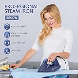 BEAUTURAL 2800W Steam Iron, Ceramic Soleplate, 3-Way Auto-Off, Blue view 2