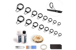 OJY&DOIIIY Fishing Rod Repair Kit, All-in-One Supplies for Fishing Pole Eyelets Replacement with Rod Guides,Epoxy Glue,Wrappi