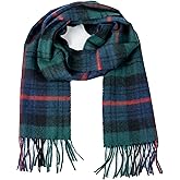 Briomhar Tartan Plaid Wool Scottish Scarf - 100% Lambswool Made in Scotland, Perfect Winter Scarf for Cold Weather