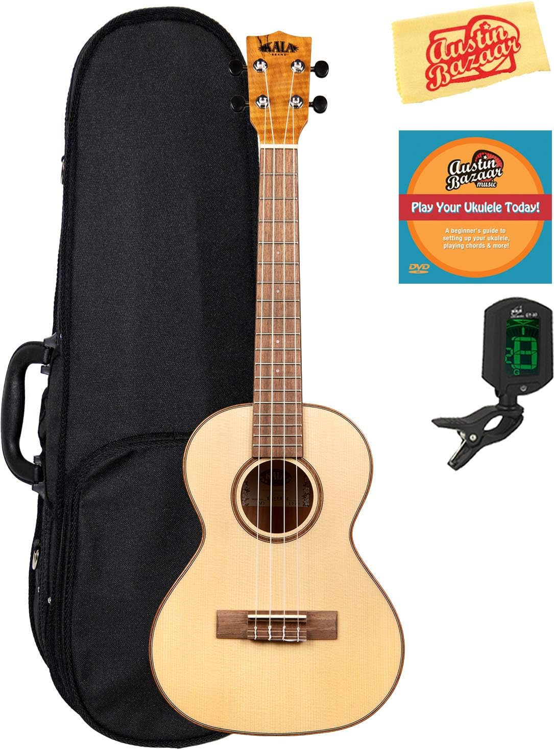 Kala KAFMTG Tenor Ukulele with Solid Spruce Top Flame Maple Back and