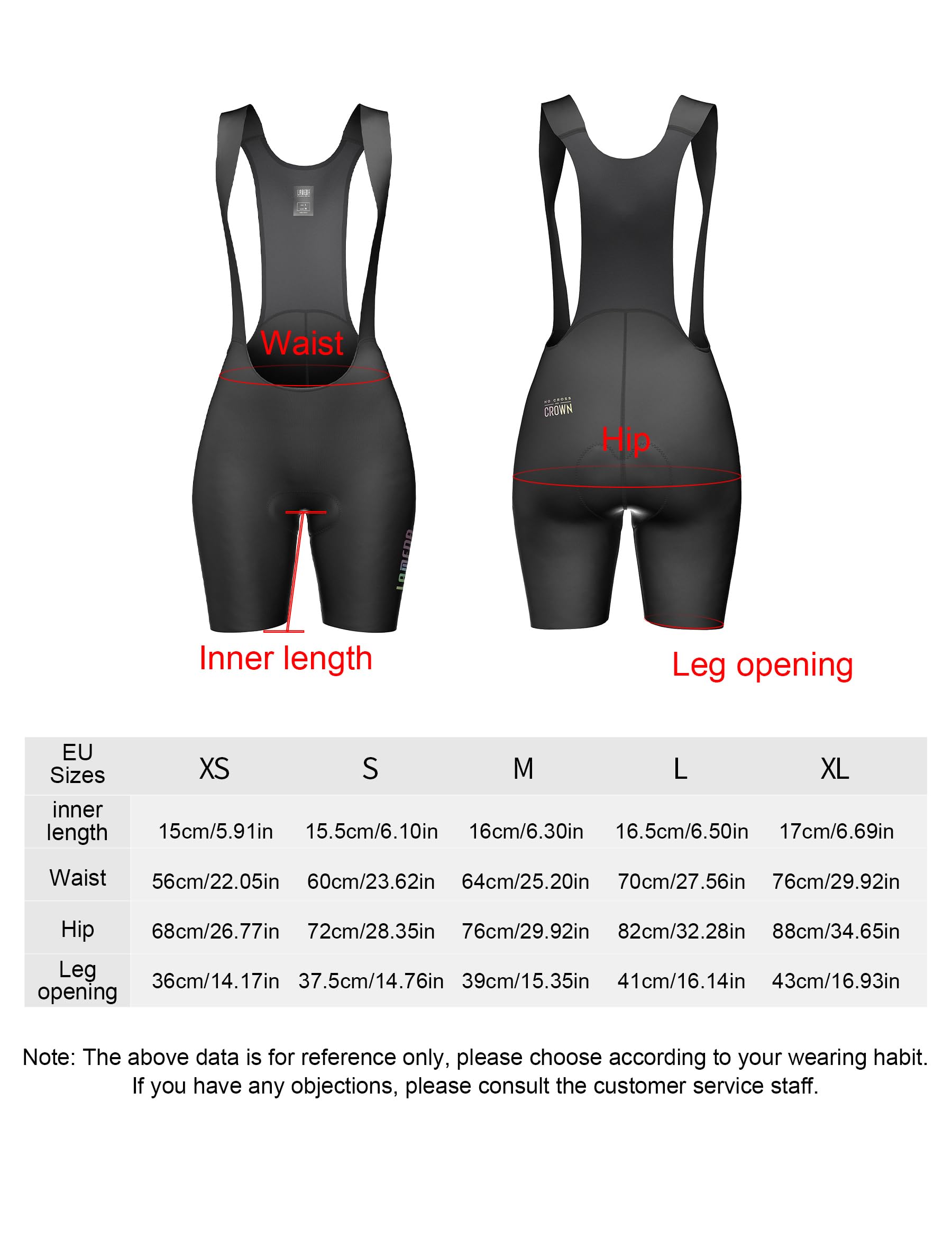 LAMEDA Fahrrad Trägerhose Fahrradhose Damen Kurz Gepolsterte Bib Shorts Sommer Atmungsaktiv Elastisch Radhose für Radfahren Rennrad Schwarz L 7