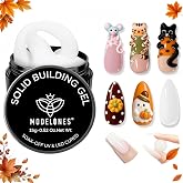 modelones 3D Sculpting Gel, Milky White Solid Nail Builder Gel | for Nail Art Molding &amp; Extensions for Chrome Powder, Glitter Polish Home DIY Manicure, U V Lamp Needed