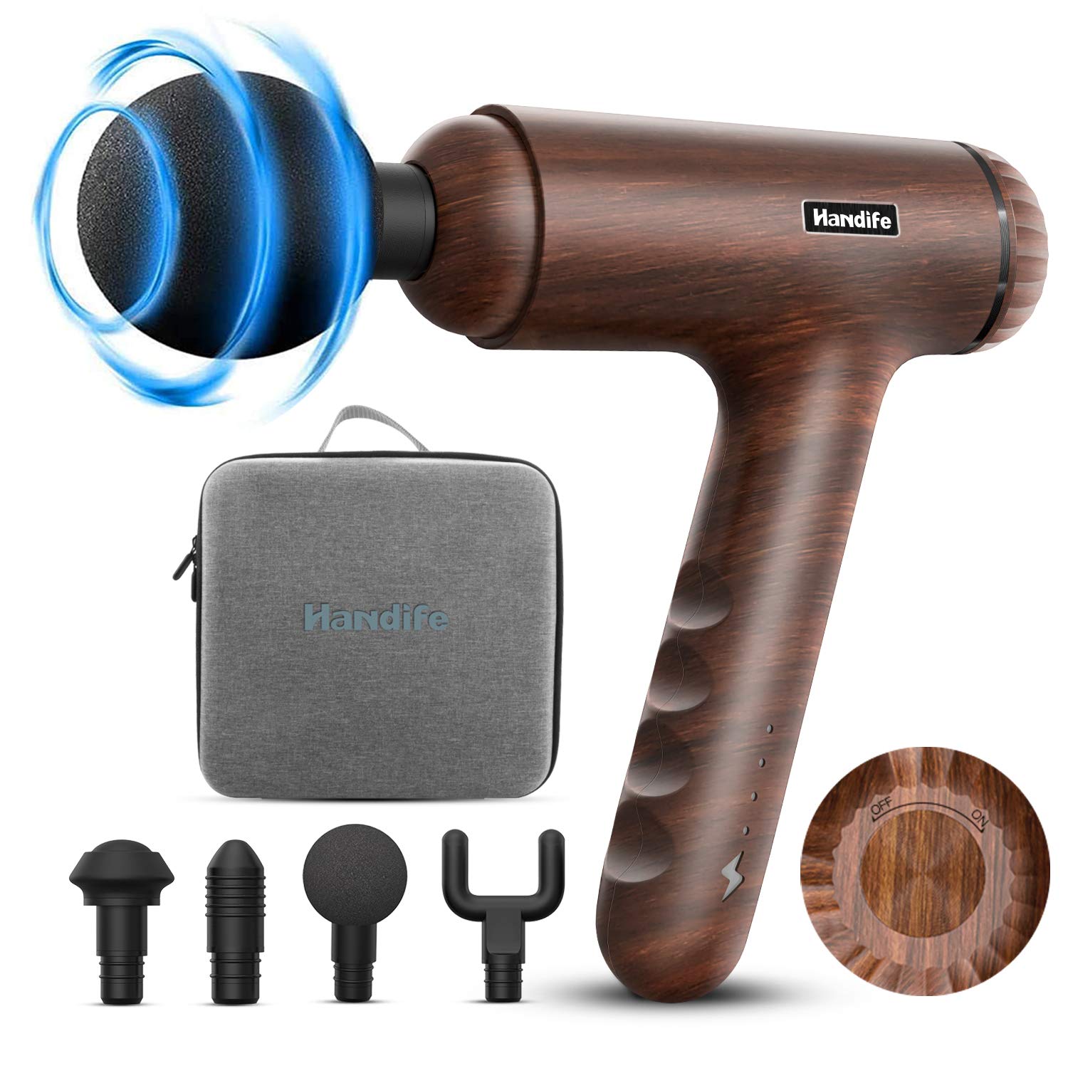 Muscle Massage Gun 3 Speed,Handheld Massage Gun Deep Tissue Percussion Massager,Muscle Fascia Massage Gun Ultra-Quiet with 4 Massager Heads for Muscle Tension Relief