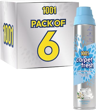 1001 Carpet Fresh Spray Soft Jasmine & Fresh Linen 6x300ml