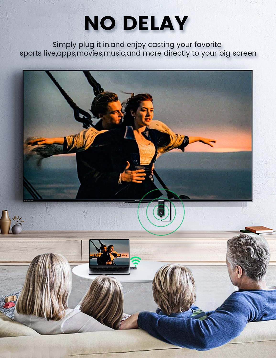 Gityso Wireless HDMI Transmitter and Receiver, Tiny Plug & Play 2.4G/5G Portable Wireless HDMI Extender Transmitter and Receive for Streaming Video/Audio from Laptop/PC to HDTV/Projector/Monitor