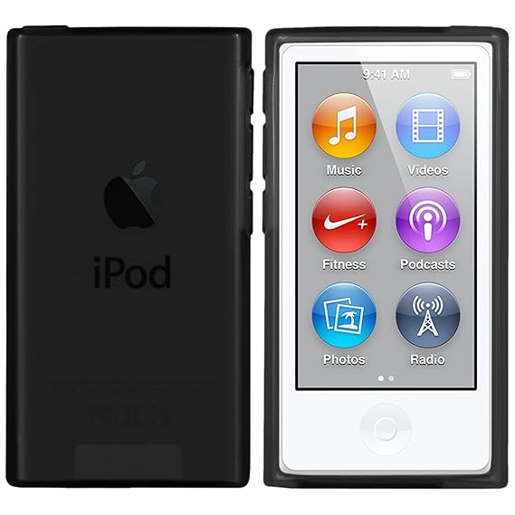 moodie Silikonhülle für iPod Nano 7G Hülle in Schwarz - Case Schutzhülle Tasche für Apple iPod Nano 7 Generation - 2015 Versi