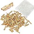 MEETOOT 100pcs 2.8mm Gold Female Spade Crimp Terminal with Insulating Sleeve Self Lock Plug Electrical Wire Splice Connectors