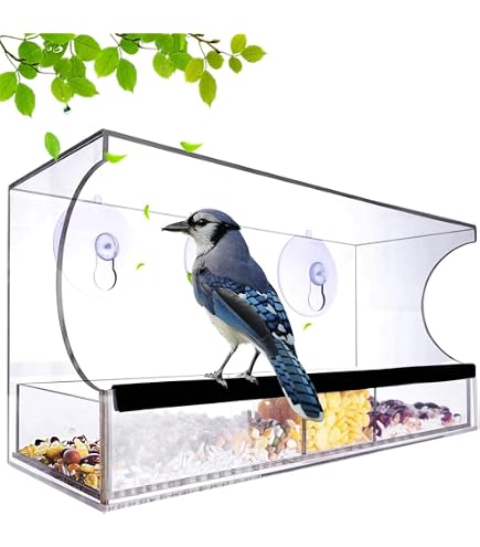 Comedero Para Aves De 4 Puertos - Alimentador De Semillas 30x7x7 Cm Para Jardín, FMR, Ideal Para Todas Las Aves Silvestres
