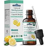 Methylated B Complex Liquid Drops, 9-in-1 Super B-Complex Methylated Multivitamin w. Methylfolate B12 TMG Inositol Vitamin C E, Methyl Vitamin B Complex for Men & Women | MTHFR Support | Energy & Mood