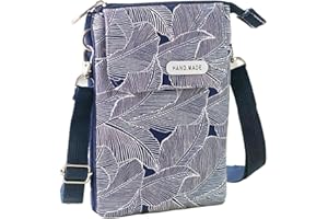 Women's Small Canvas Crossbody Bag - Cell Phone Wallet with Shoulder Strap