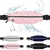 Slim Running Belt For Men and Women Waist Fanny Pack Phone Holder Pouch Bag Reflective Zipper Pocket Workout Cycling Fitness Light Pink