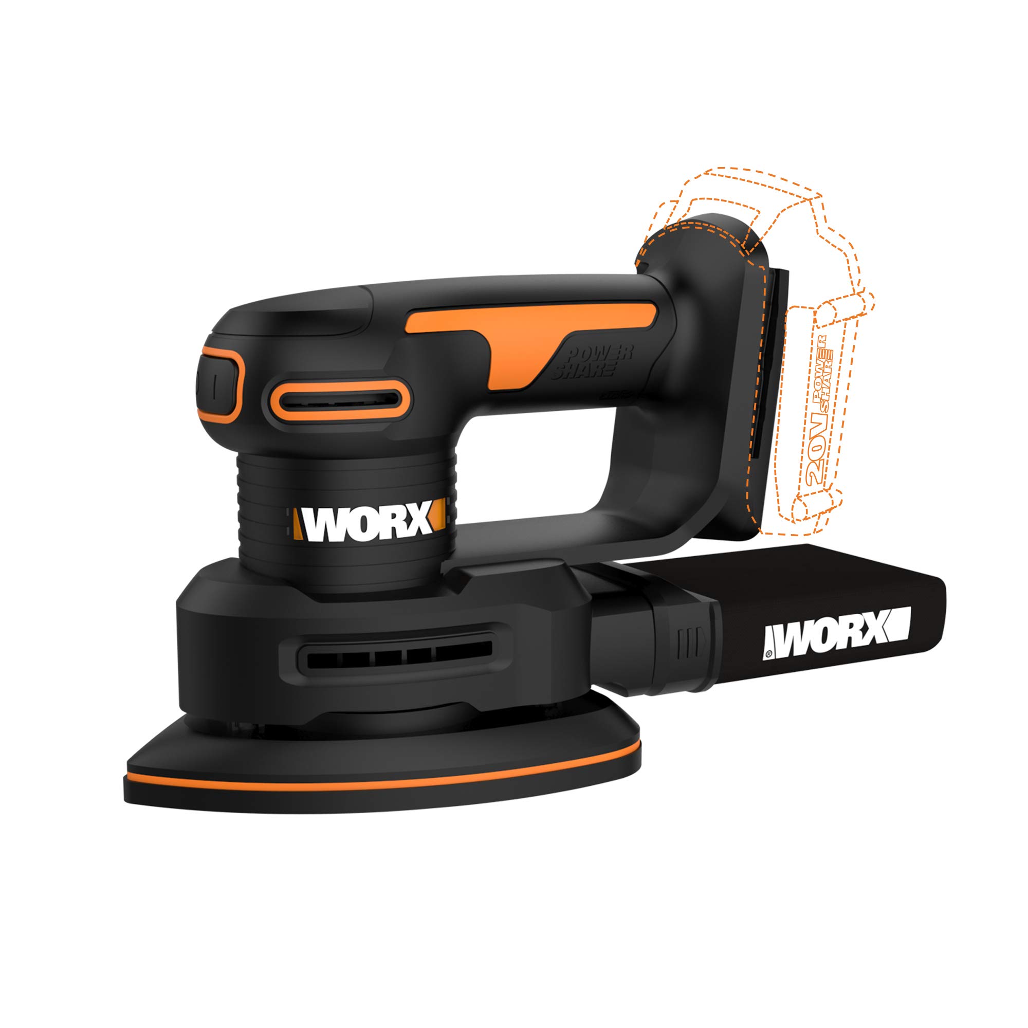 Photo 1 of Worx WX822L.9 20V Power Share Cordless Detail Sander (Tool Only)