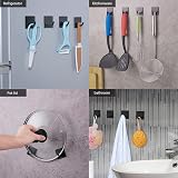 JS Self Adhesive Black Hooks 6 Pack Stainless Steel Towel Holder No Drill Wall view 3