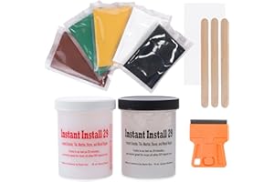 EPOX-SCI Instant Install 29 Complete - 20 Ounce Epoxy Permanent Repair Kit with EZ-Tint 10 Gram 5-Pack, Mixing Sticks, Razor, Shaping Strip - Granite, Marble, Tile - Rebonds and Rebuilds - Dry in 29 Minutes