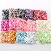 4500pcs 5mm Half Round Pearl Beads Mixed 15 Colors Cabochon Flatback Gem DIY Scrapbooking Shoes Phone Nail Art Making Crafts Material