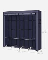 SONGMICS Clothes Wardrobe Portable Closet Garment Rack 4 Hanging Rails 4 view 8
