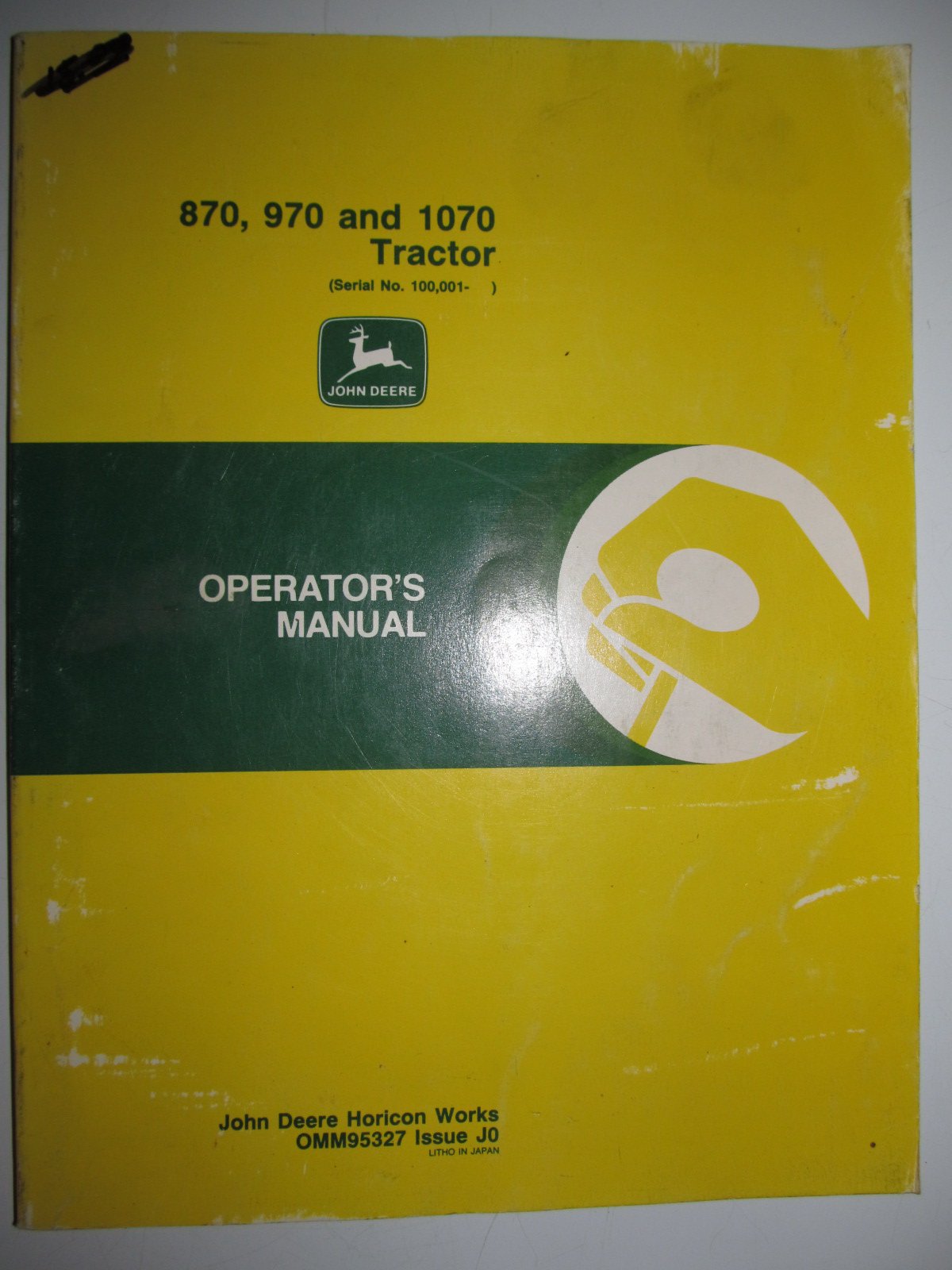 John Deere 870 970 1070 Tractor Operators Owners Manual (s/n 100, 001