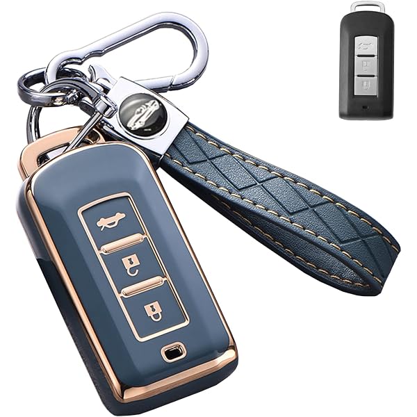 PU Leather Key Fob Cover – For Honda Civic Accord Pilot 5-Button Remote – Black Case