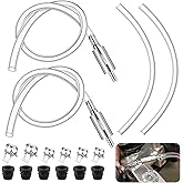Meonum 2 Pack Brake Bleeder Hose, One Way Check Valve Motorcycle Bleeder | One Way Check Valve Tube Bleeding Tools with Nozzle Cap &amp; Clamp for Hydraulic System Bleeding, Car Clutch Fluid Replacement