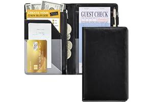 Server Books for Waitress/Waiter Book with Zipper Money Pocket,Cute Waitress Books Organizer Accessories Fit Server Aprons No